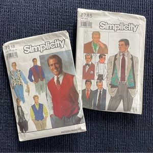 Bundle of 2 Simplicity Vintage Men’s Patterns